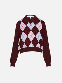 Academy V Neck Sweater,RÙADH,NAVY/PINK/RED,Image 1