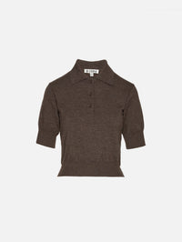 Short Sleeve Journey Top,ÉTERNE,MUSHROOM,Image 1