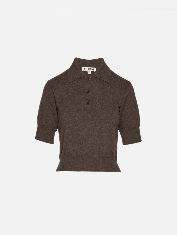 Short Sleeve Journey Top,ÉTERNE,MUSHROOM,Image 1