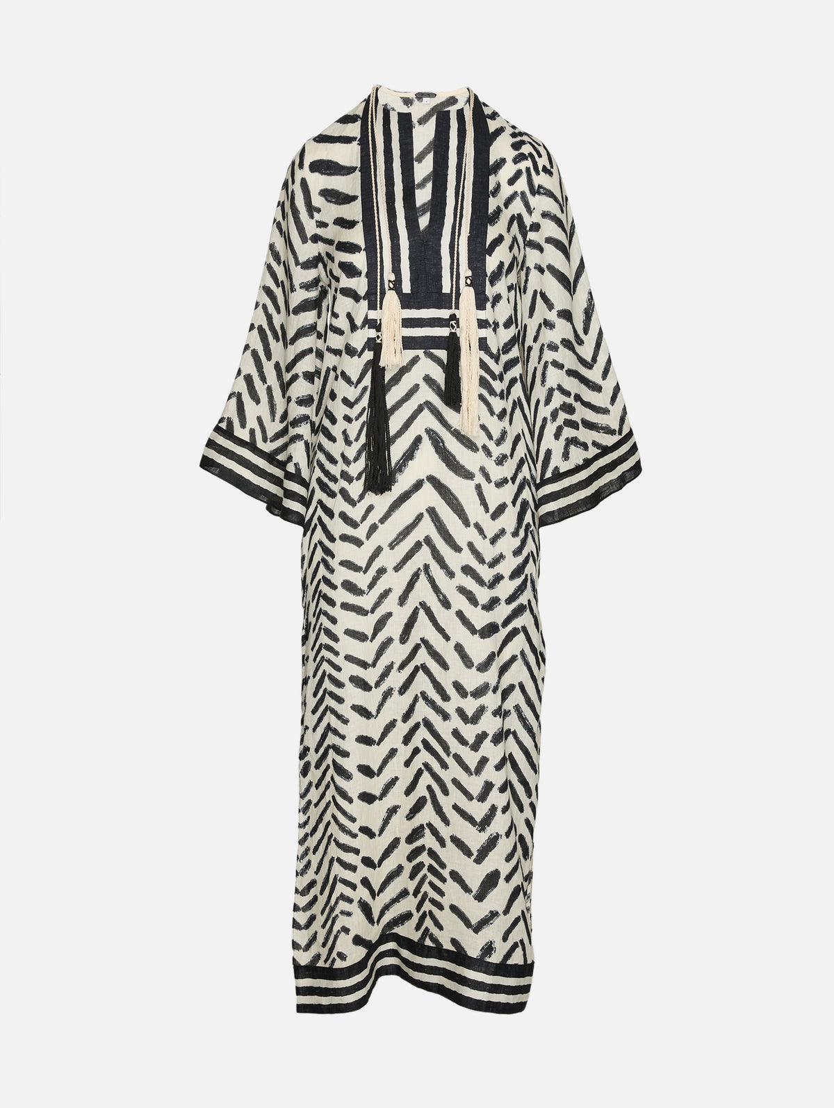 Squared Away Tunic Dress,JOHANNA ORTIZ,ECRU/BLACK,Image 1
