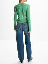 Shrunken Checker Sweater,GUEST IN RESIDENCE,HIGHLAND/SANDST,Image 3