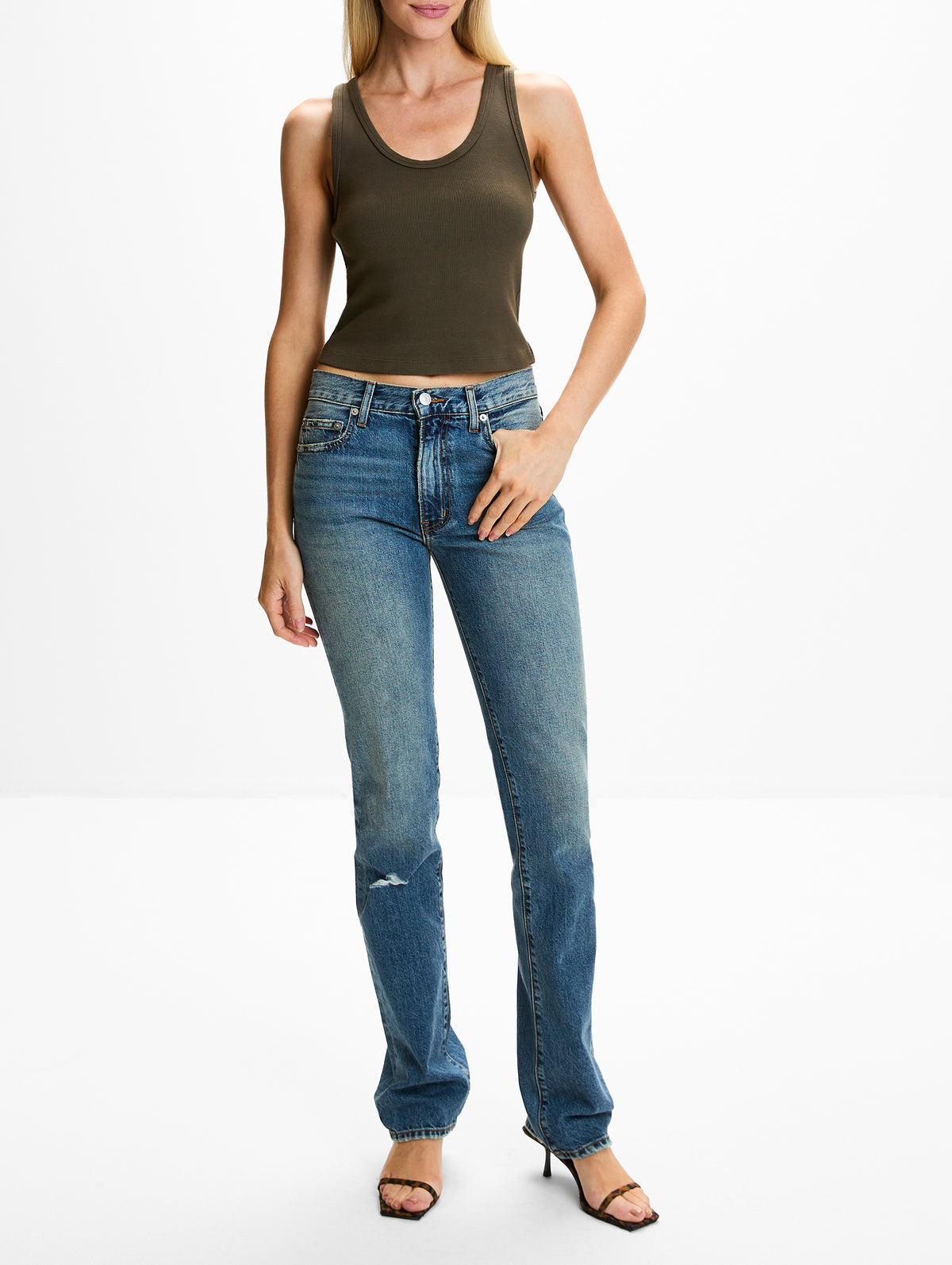 Blondie Tank Top,PERFECTWHITETEE,DARK OLIVE,Image 2