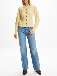 Cable Sculpted Cardigan,GUEST IN RESIDENCE,BUTTER,Image 2