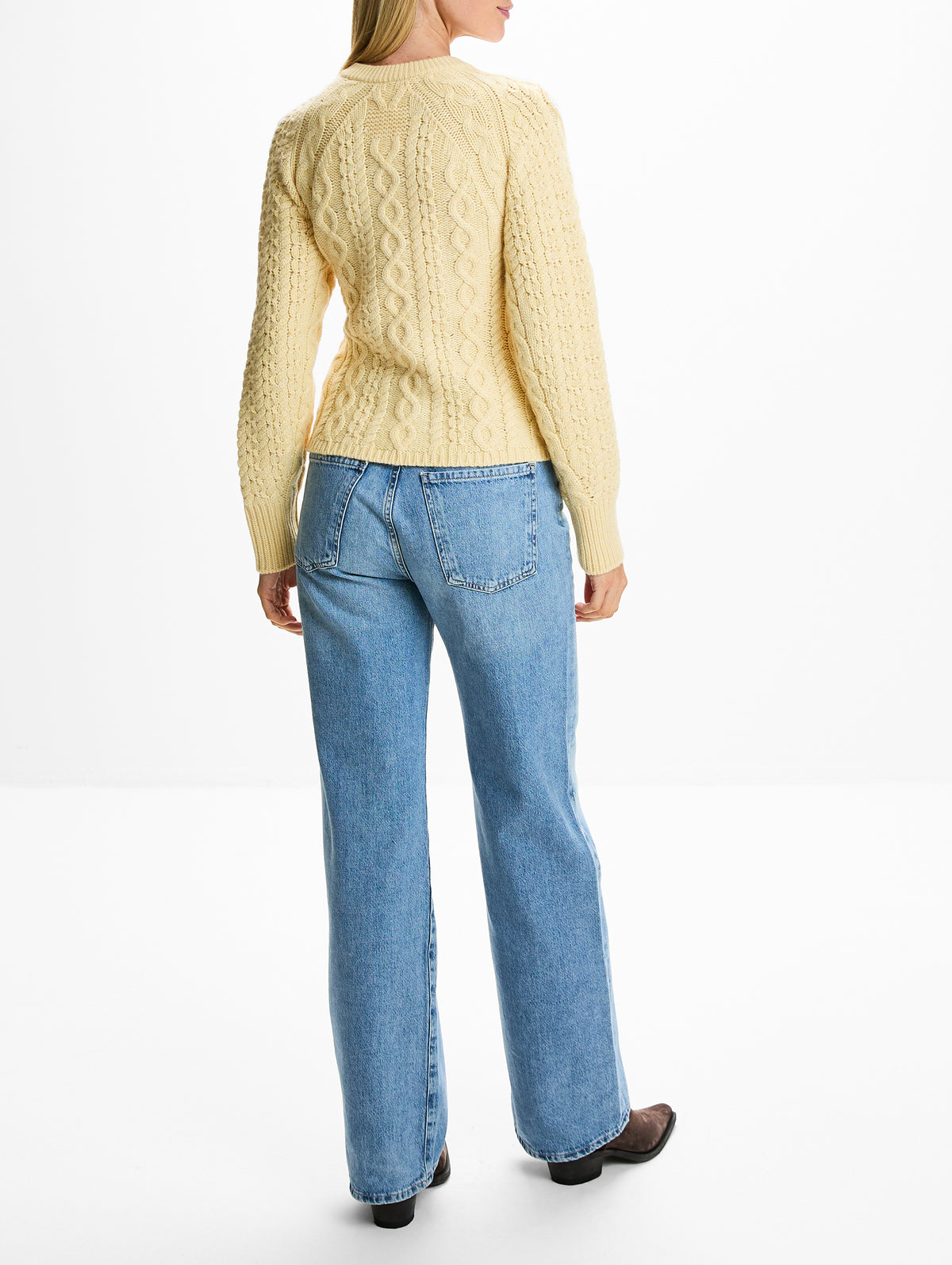 Cable Sculpted Cardigan,GUEST IN RESIDENCE,BUTTER,Image 3