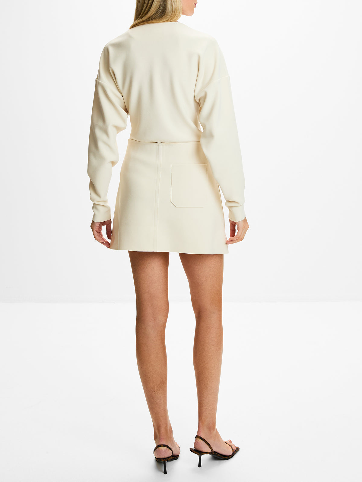 Mini Skirt,BIRROT,EGG SHELL,Image 4