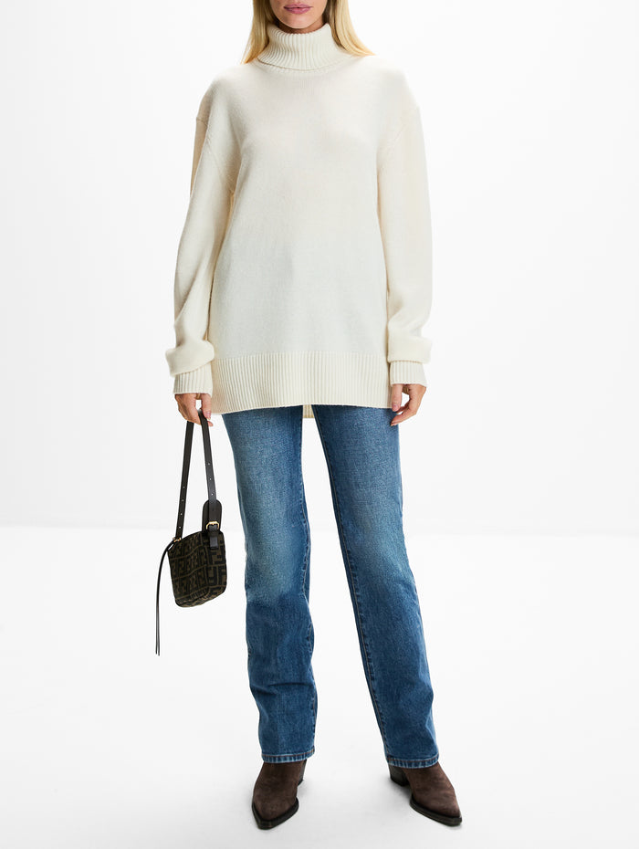 Cashmere Turtleneck,TOTÉME,ECRU,Image 1