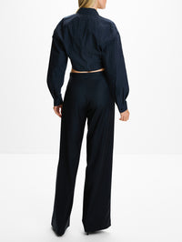Long Sleeve Cropped Shirt,GUCCI,BLUE WHITE,Image 3