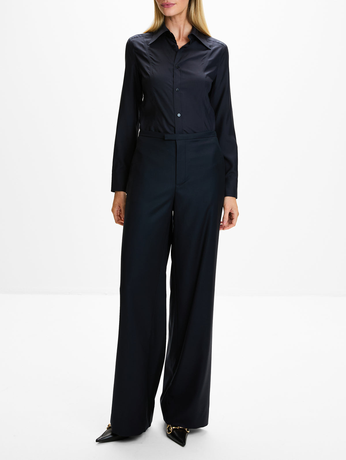 Long Sleeve Collared Shirt,GUCCI,INK,Image 2