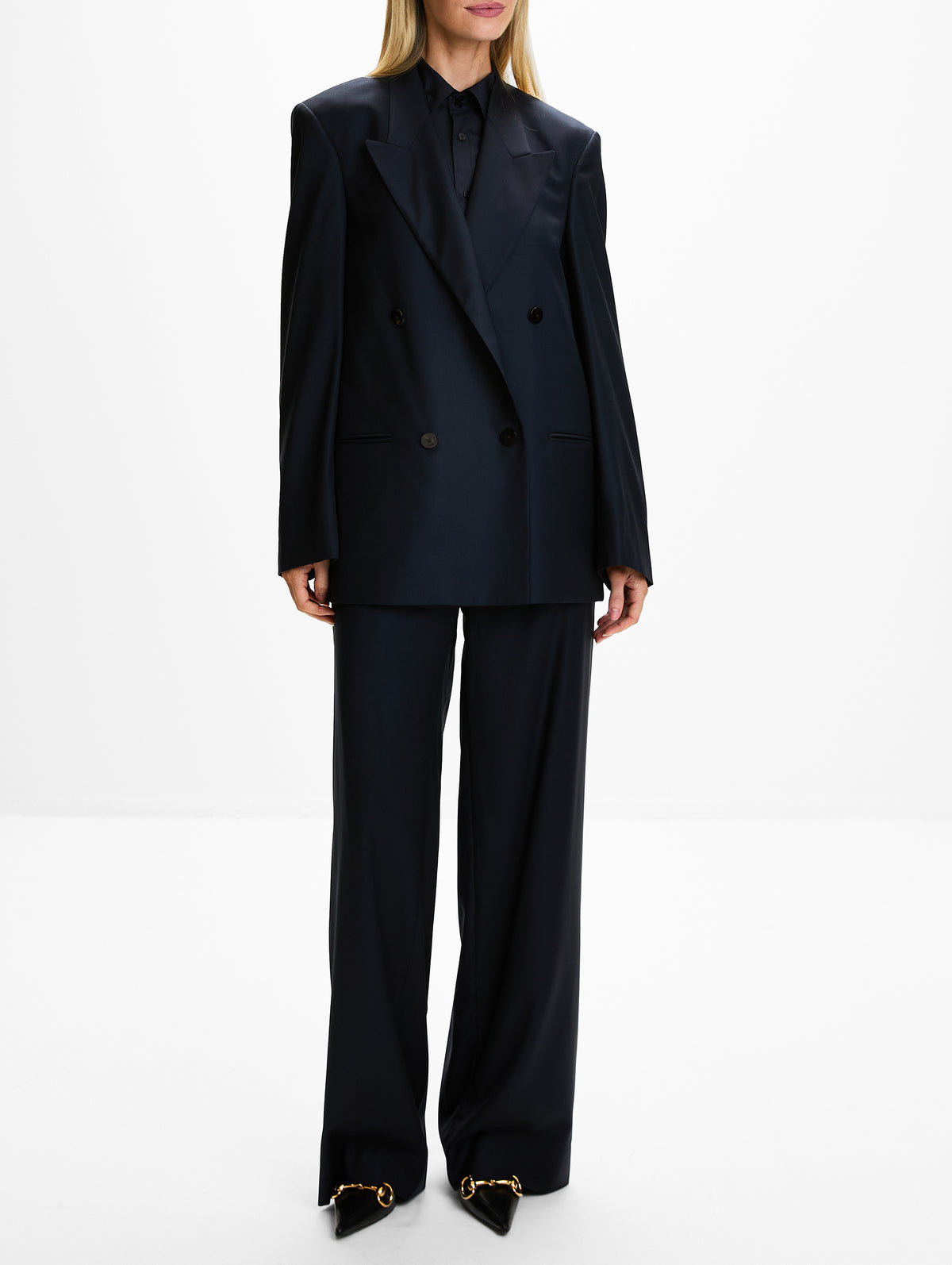 Double Breasted Jacket,GUCCI,BLUE JAPAN,Image 2