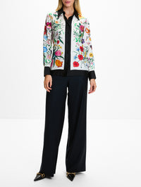 Flora Shirt,GUCCI,WHITE BLACK MULTI,Image 2