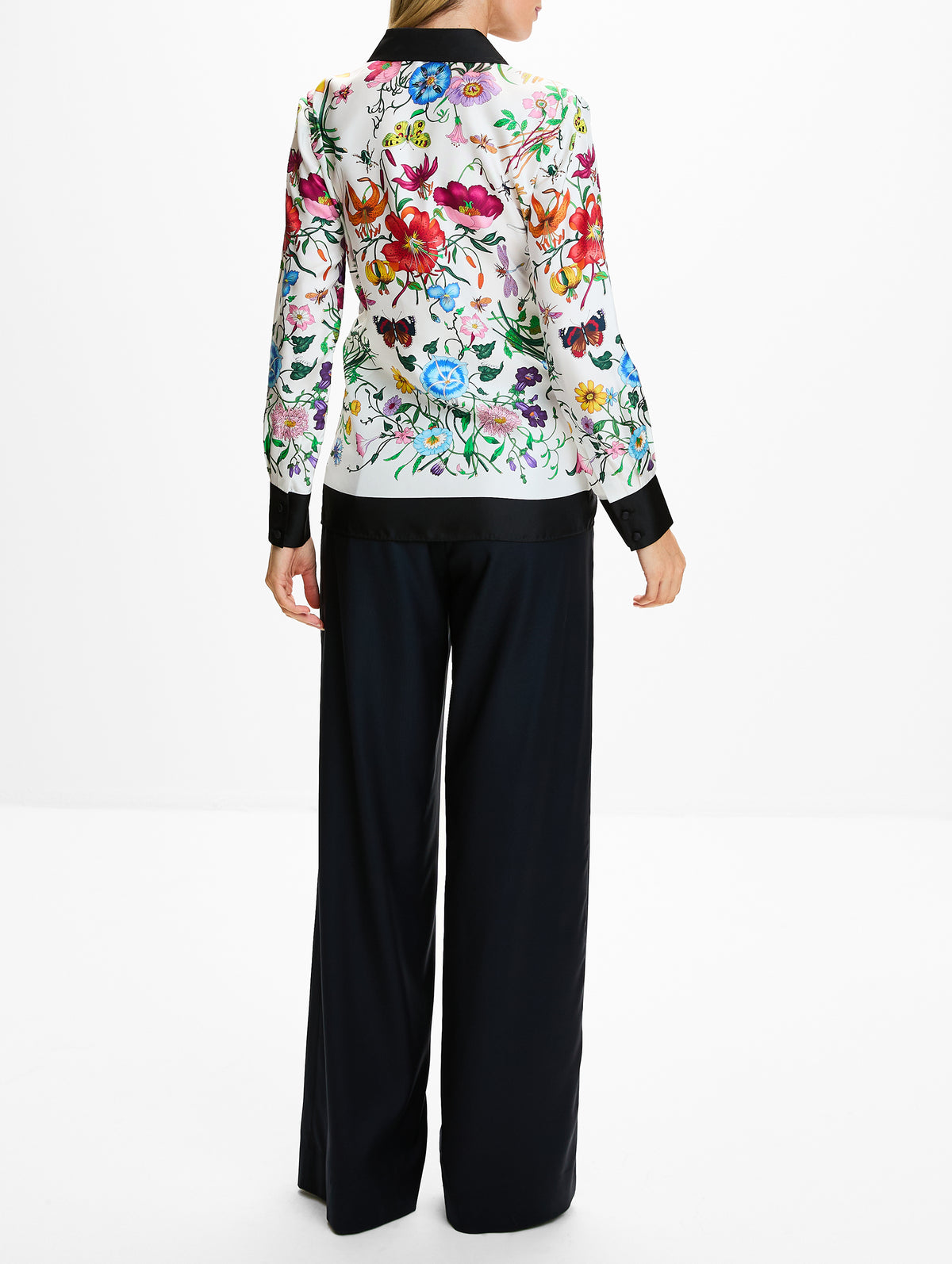 Flora Shirt,GUCCI,WHITE BLACK MULTI,Image 3