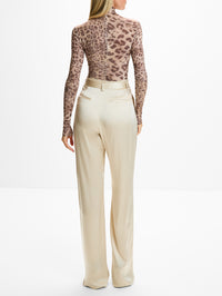 Printed Bodysuit,LAPOINTE,SNOW LEOPARD,Image 3