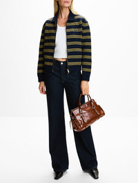 Zip Up Sweater,MIU MIU,BLUE,Image 2