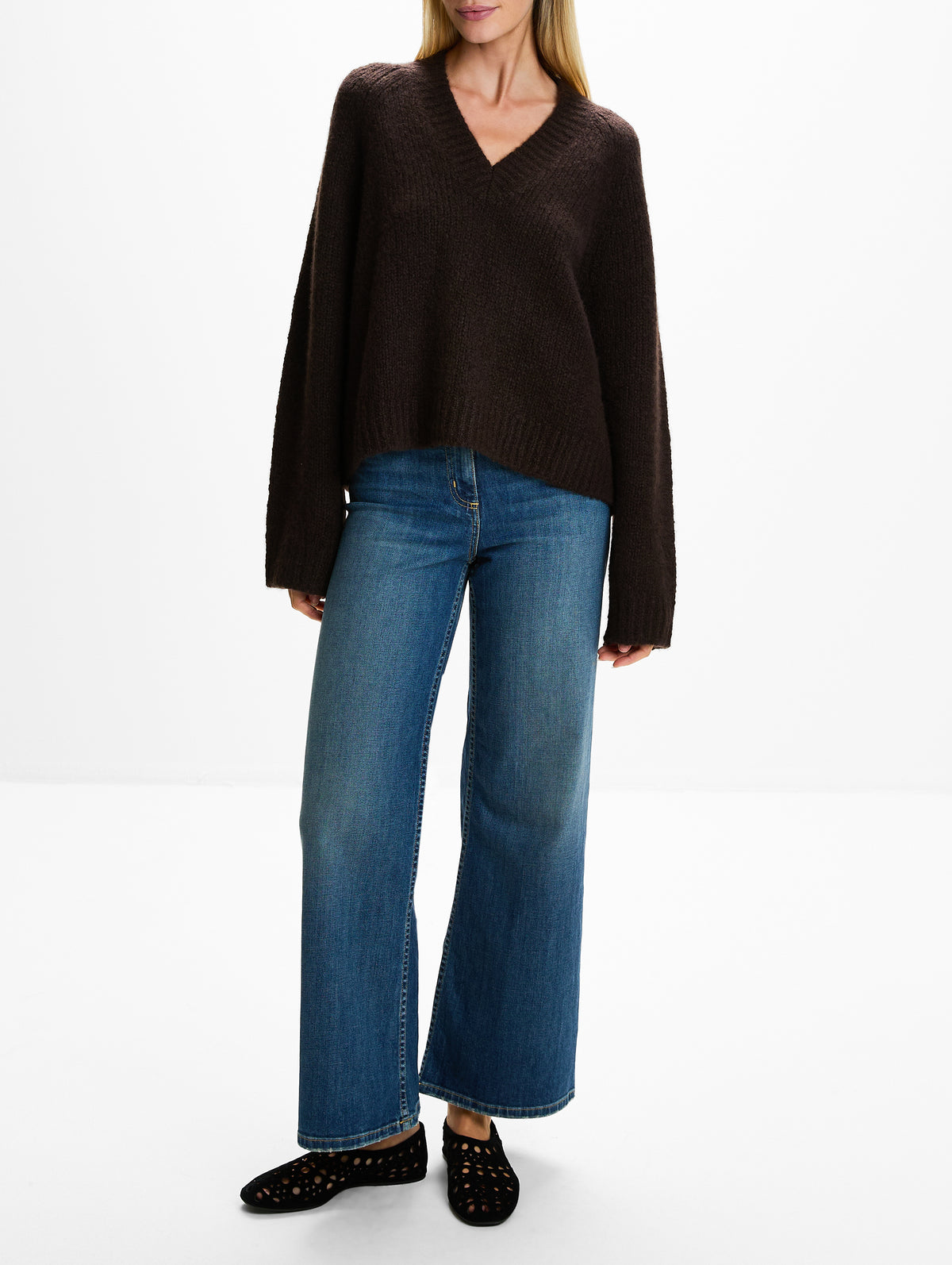 Isley Sweater,NILI LOTAN,DARK CEDAR,Image 2