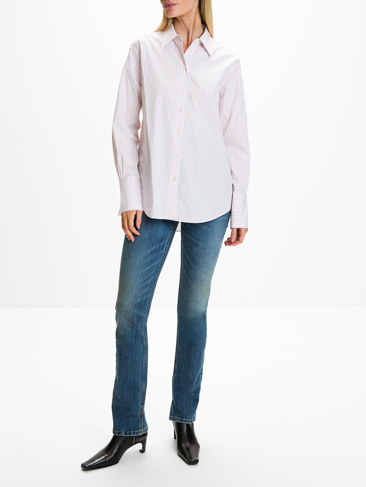 Calder Blouse,RÙADH,PINK STRIPE,Image 2