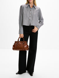 Durham Blouse,RÙADH,BROWN HOUNDSTOOTH,Image 2