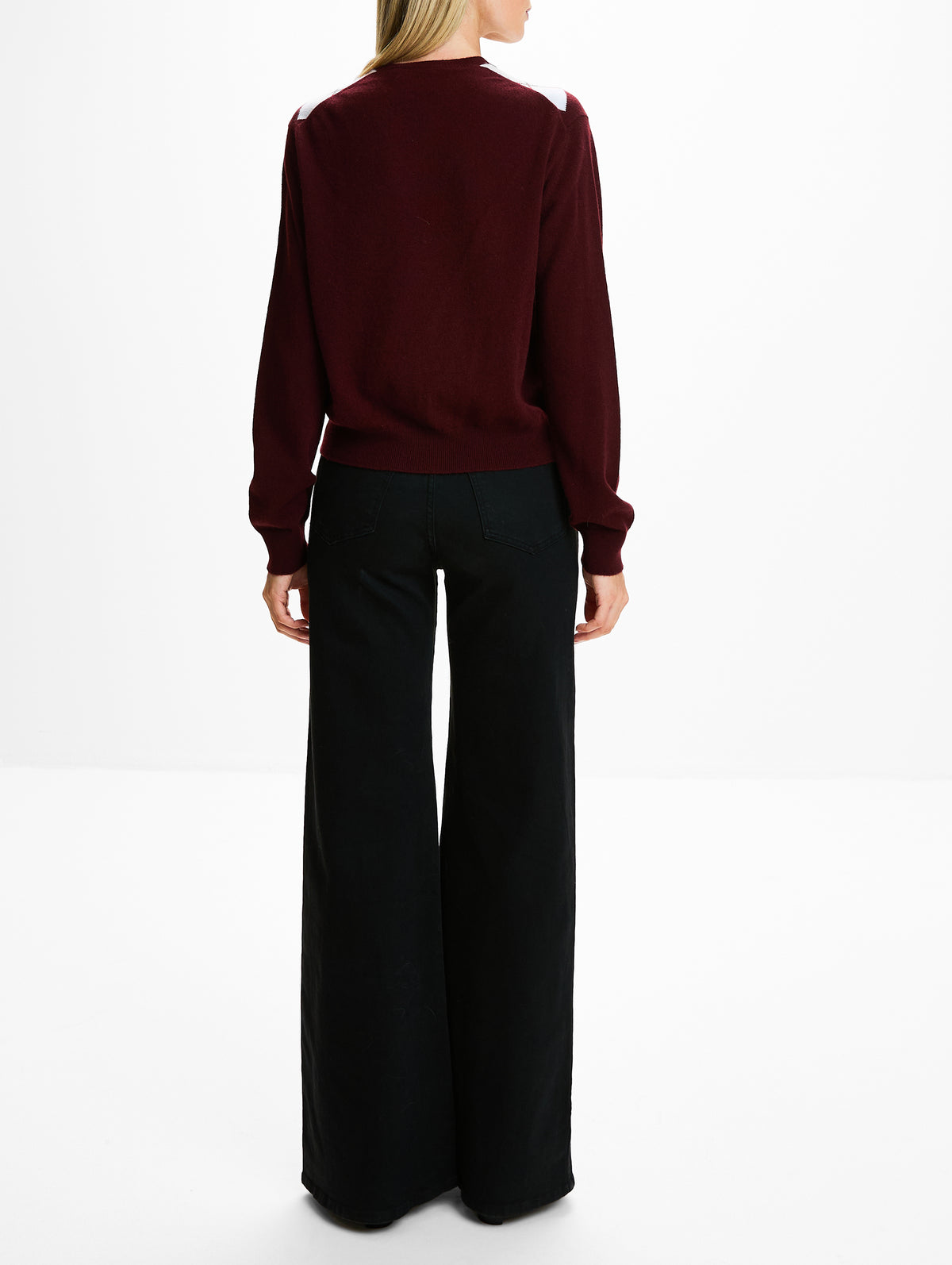 Academy V Neck Sweater,RÙADH,NAVY/PINK/RED,Image 3