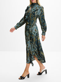Sabrina Silk Dress,ULLA JOHNSON,PRUSSIAN,Image 3