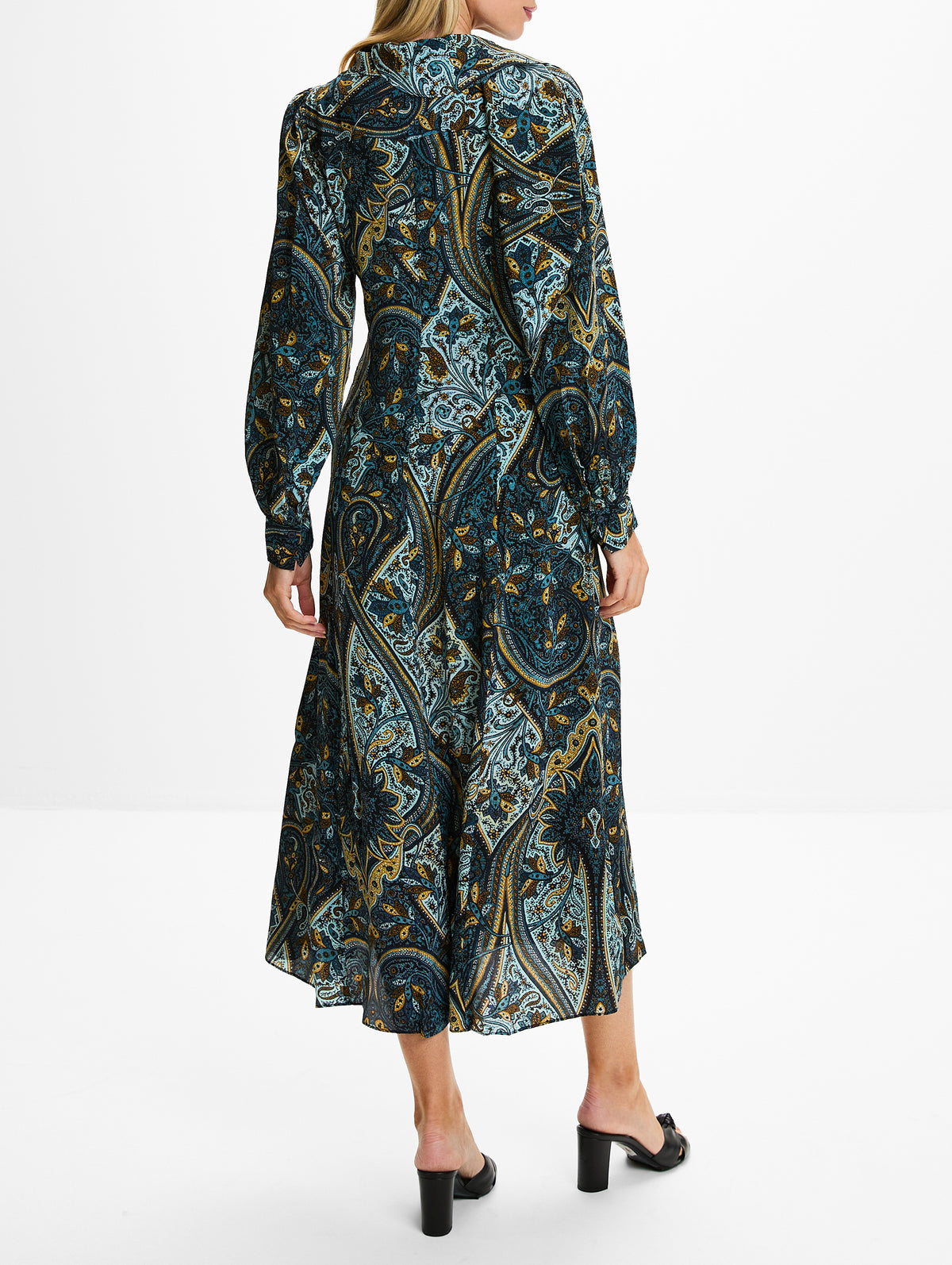 Sabrina Silk Dress,ULLA JOHNSON,PRUSSIAN,Image 4