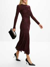 Fiona Jersey Skirt,ULLA JOHNSON,CLARET FLORAL,Image 3