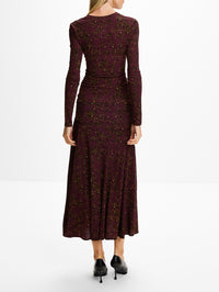 Fiona Jersey Skirt,ULLA JOHNSON,CLARET FLORAL,Image 4