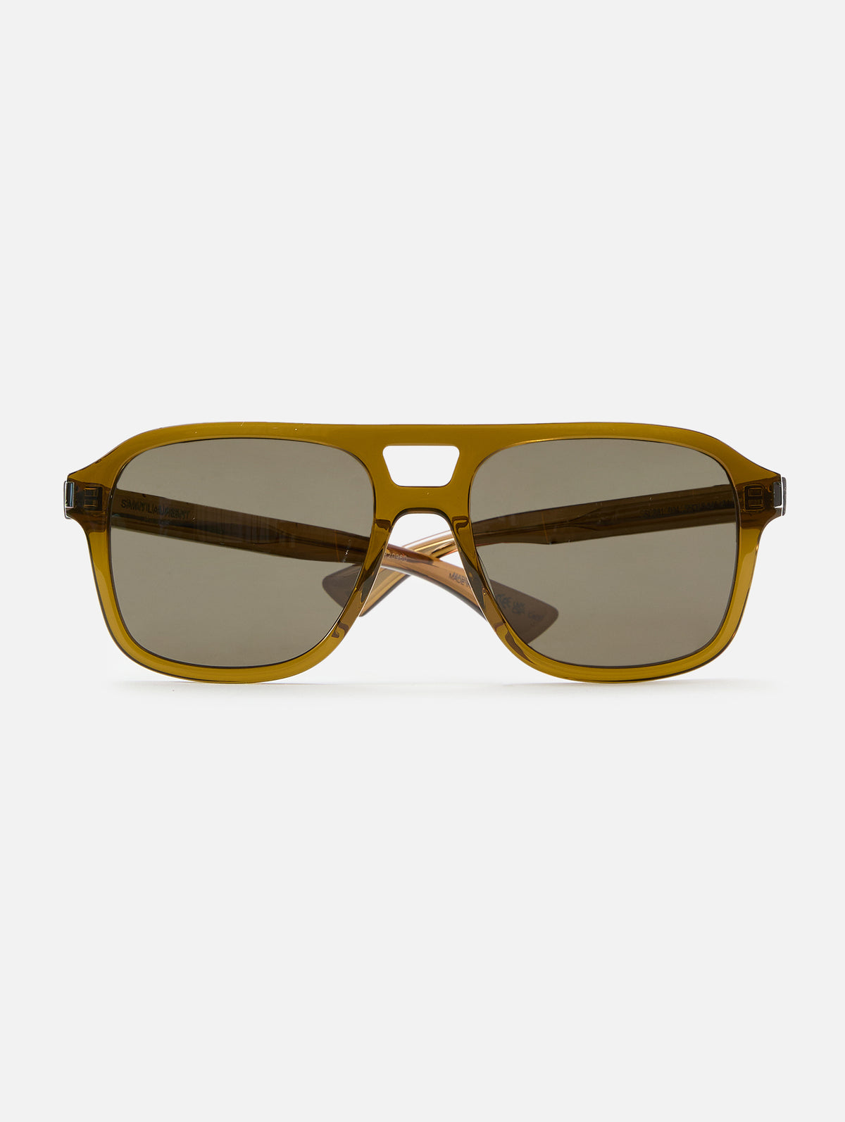 Squared Aviator Sunglasses,KERING EYE- SAINT LAURENT,BROWN,Image 1