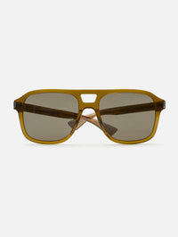 Squared Aviator Sunglasses,KERING EYE- SAINT LAURENT,BROWN,Image 1