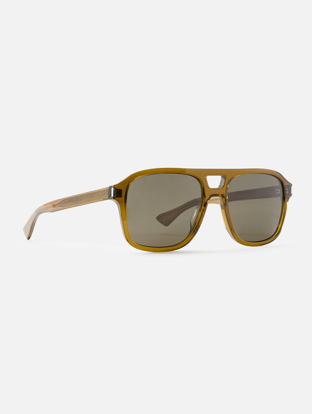 Squared Aviator Sunglasses,KERING EYE- SAINT LAURENT,BROWN,Image 2