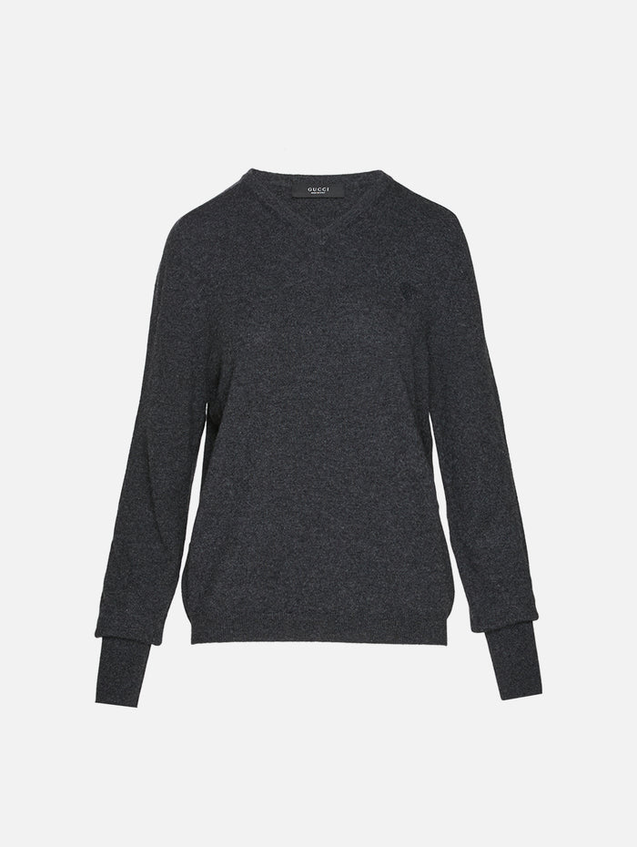 Knit Top,GUCCI,DARK GREY,Image 1