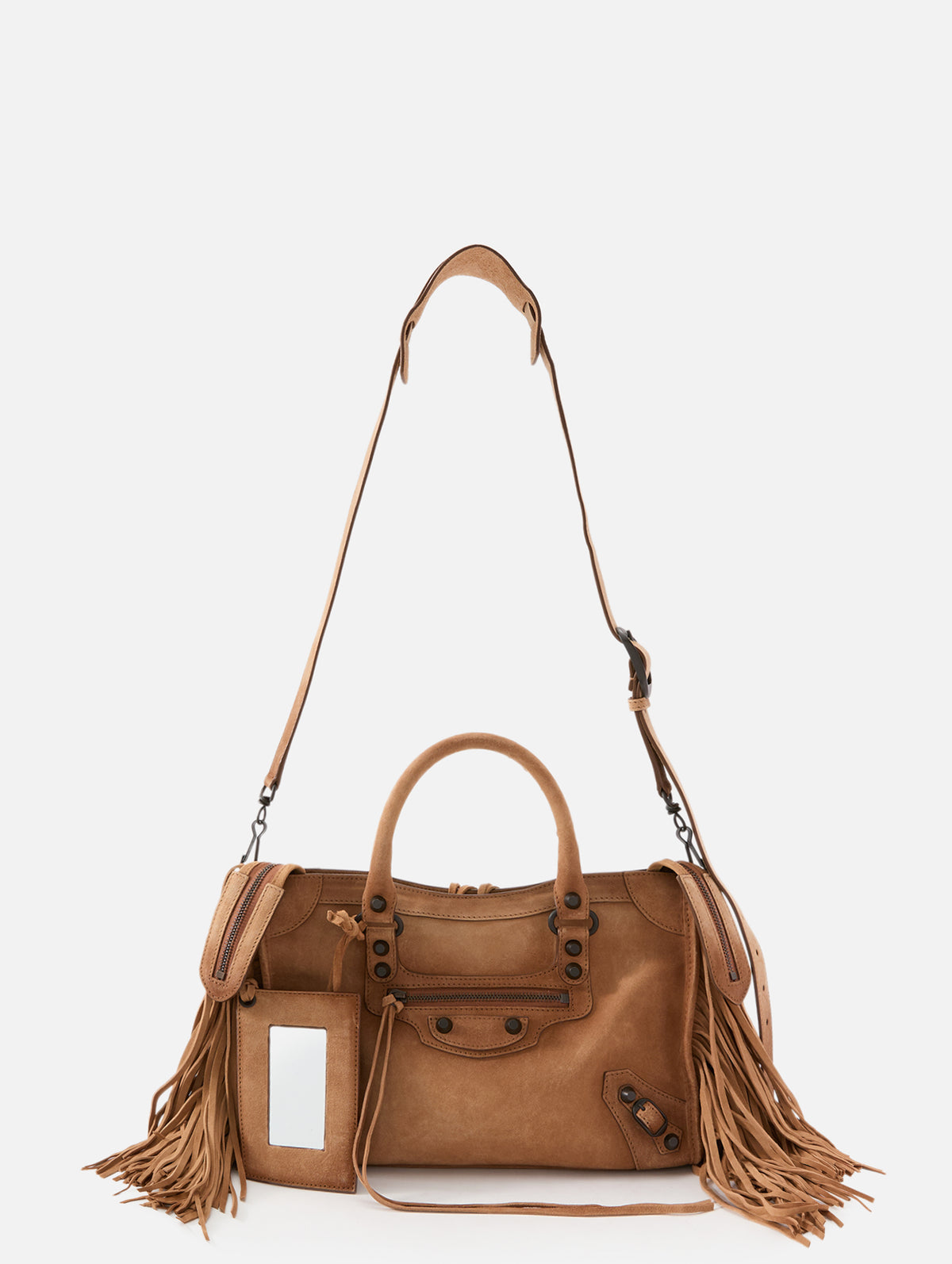 Fringe Le City Bag,BALENCIAGA,CAMEL,Image 3