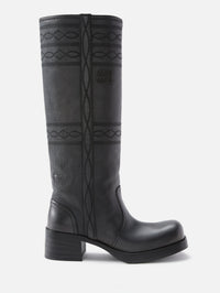 Stitch Detail Boot,MIU MIU,ANTRACITE,Image 1
