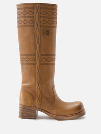Stitch Detail Boot,MIU MIU,CUOIO,Image 1