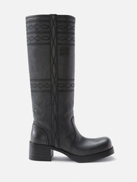 Stitch Detail Boot,MIU MIU,ANTRACITE,Image 1
