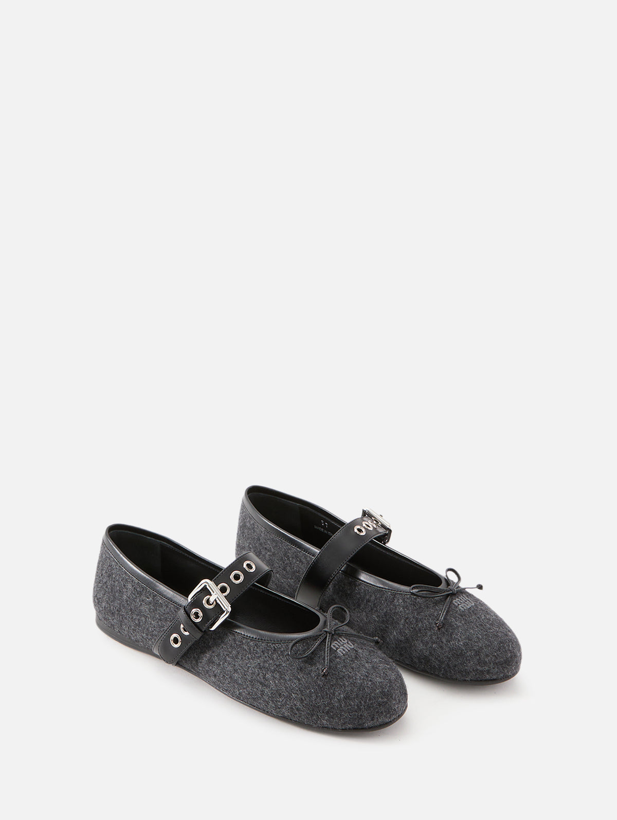 Buckle Tweed Flat,MIU MIU,ANTRACITE,Image 2