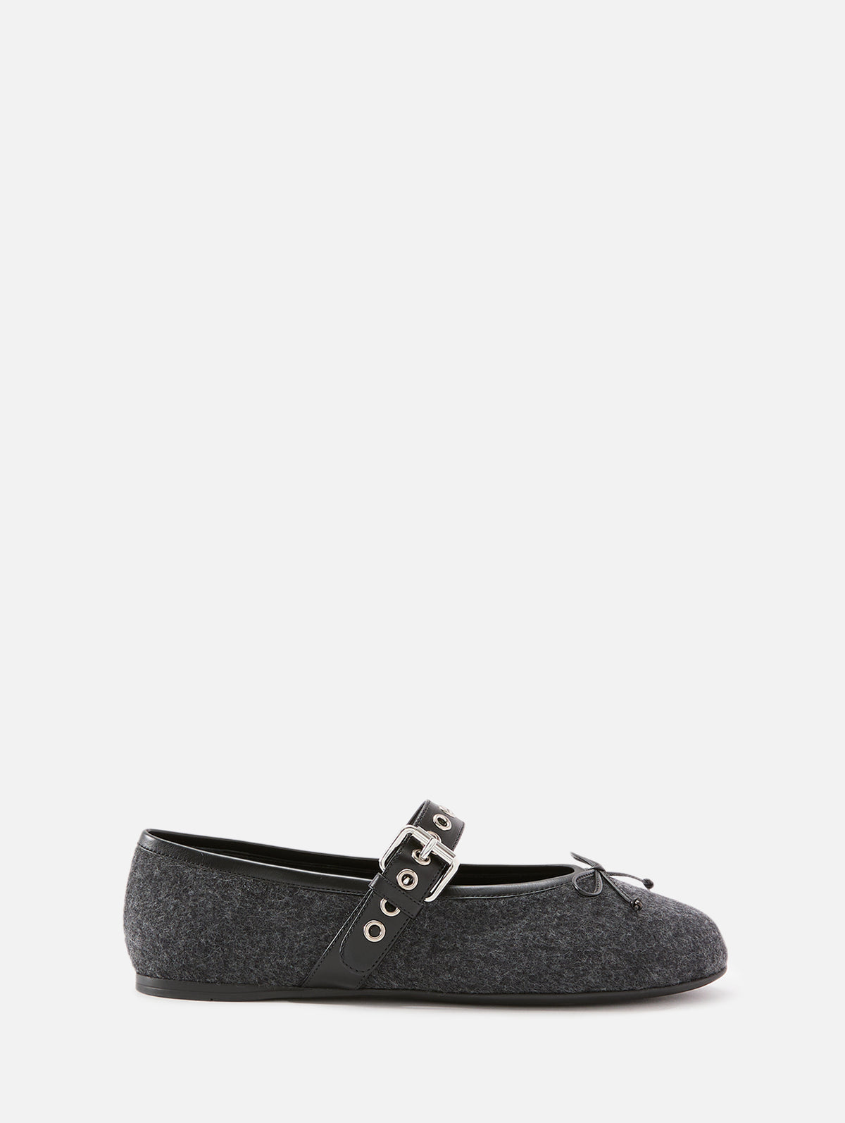 Buckle Tweed Flat,MIU MIU,ANTRACITE,Image 1