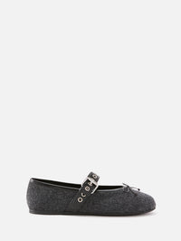 Buckle Tweed Flat,MIU MIU,ANTRACITE,Image 1
