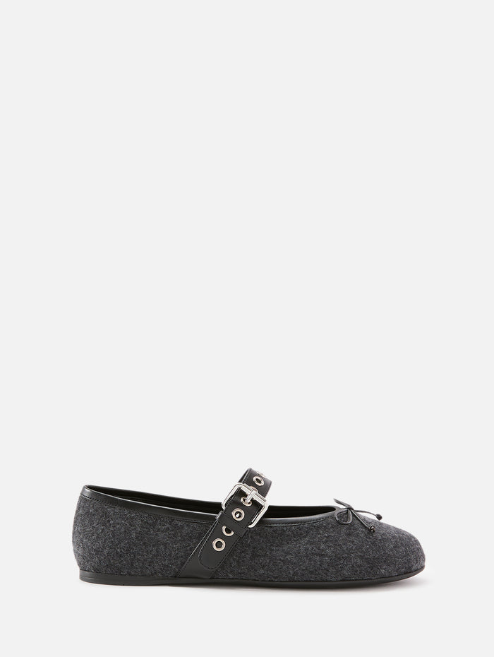 Buckle Tweed Flat,MIU MIU,ANTRACITE,Image 1
