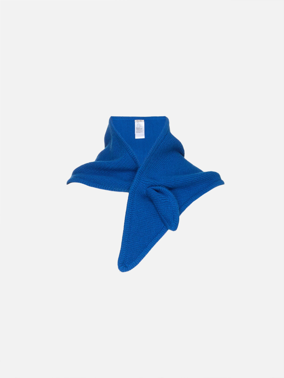 Knit Triangle Scarf,MIU MIU,ROYAL,Image 1