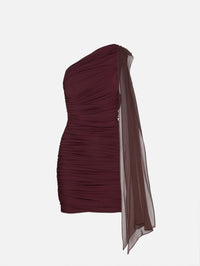 One Shoulder Mini Dress,MIMCHIK,PORT,Image 1