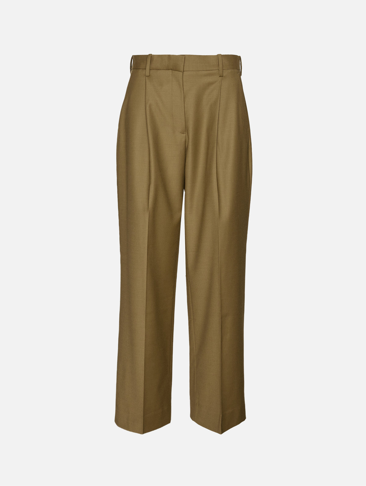 Relaxed Wool Trouser,HOUSE OF DAGMAR,OLIVE GREEN,Image 1