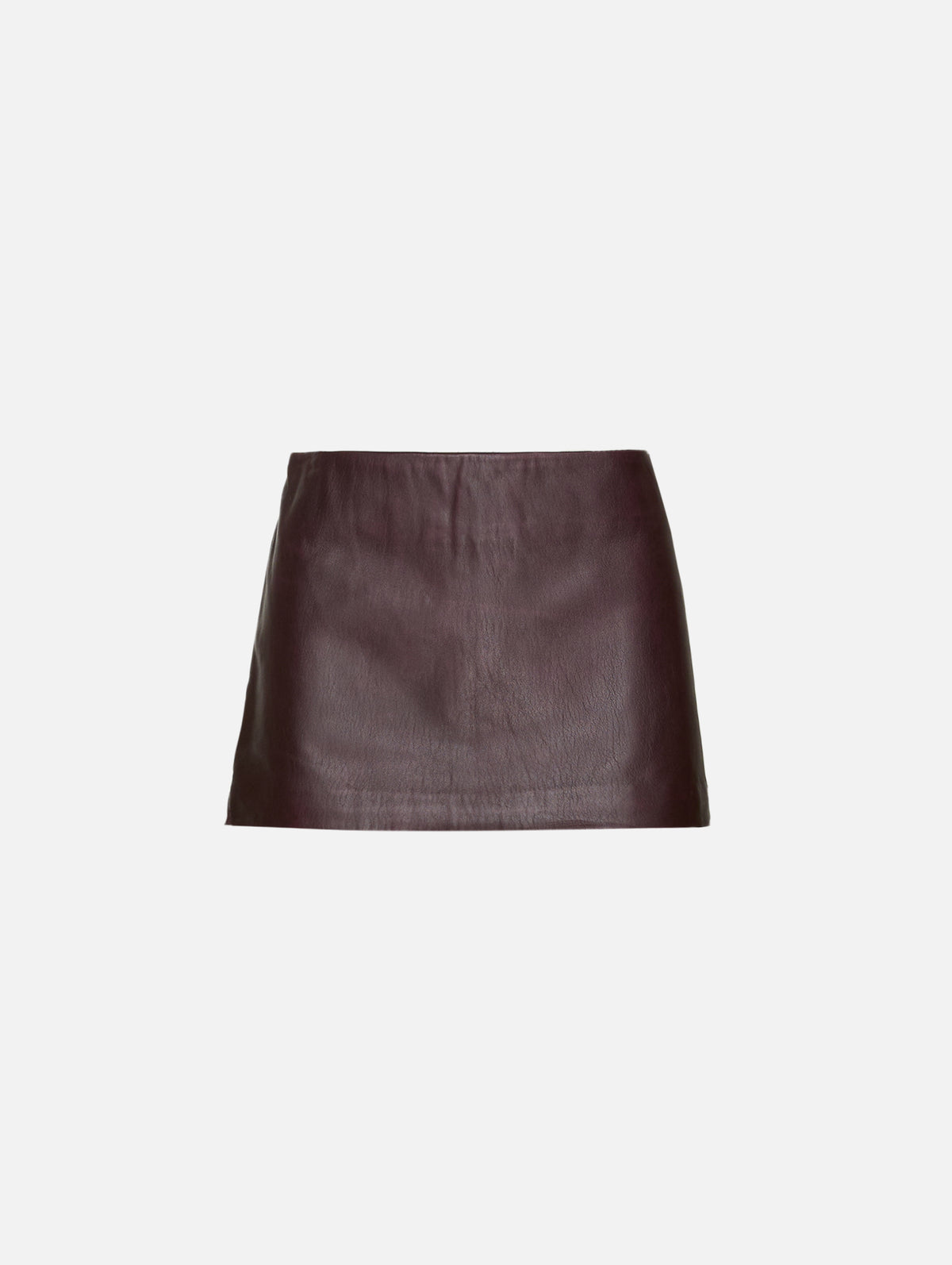 Mulholland Leather Mini Skirt,MIMCHIK,PORT,Image 2