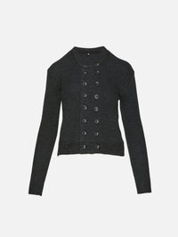 Double Breasted Cardigan,R13,DARK CHARCOAL,Image 1