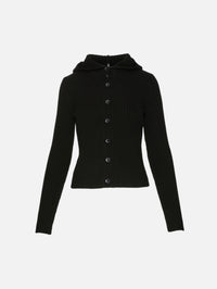 Ribbed Cardigan,R13,BLACK,Image 1