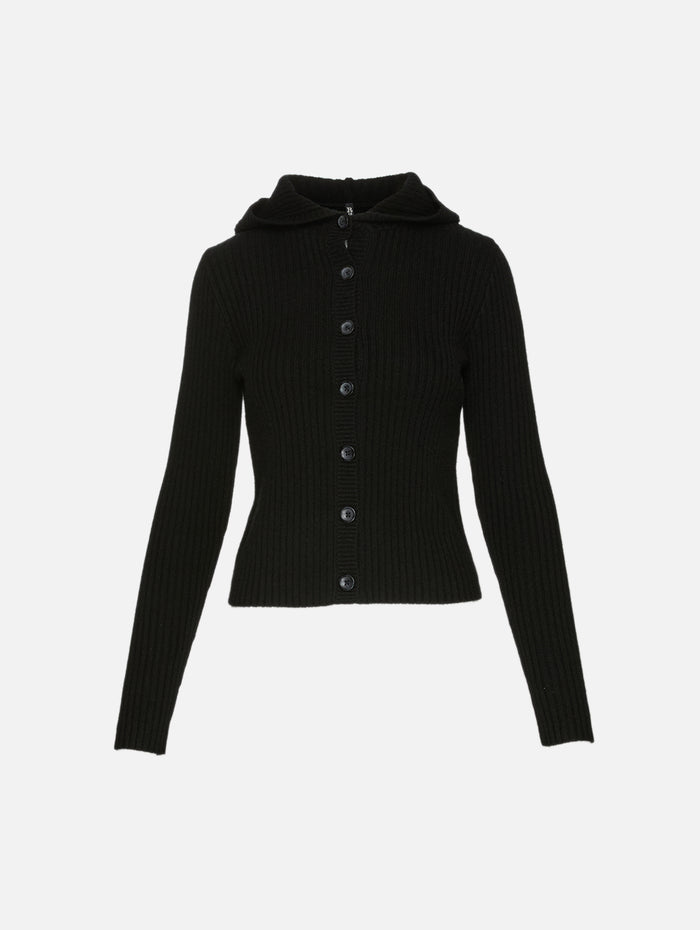 Ribbed Cardigan,R13,BLACK,Image 1