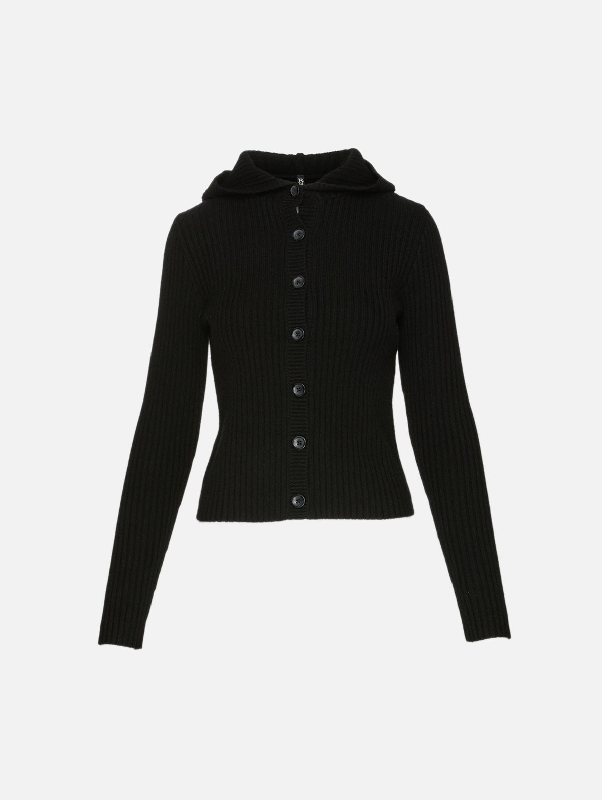 Ribbed Cardigan,R13,BLACK,Image 2