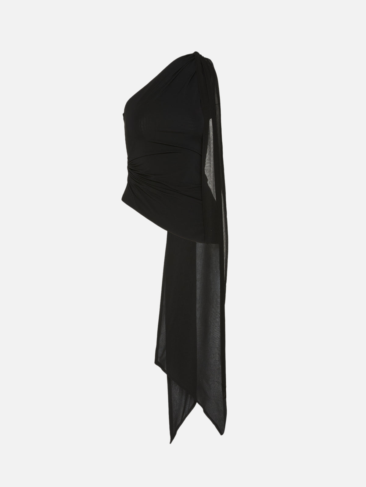 One Shoulder Tie Top,MIMCHIK,BLACK,Image 1