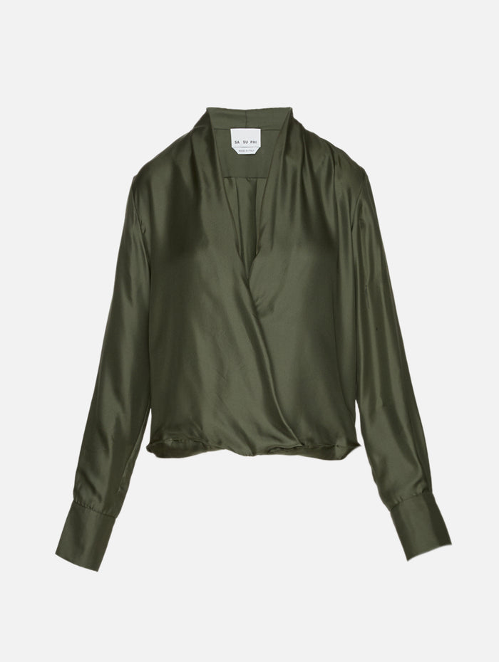 Criss Cross Shirt,SASUPHI,MILITARY GREEN,Image 1