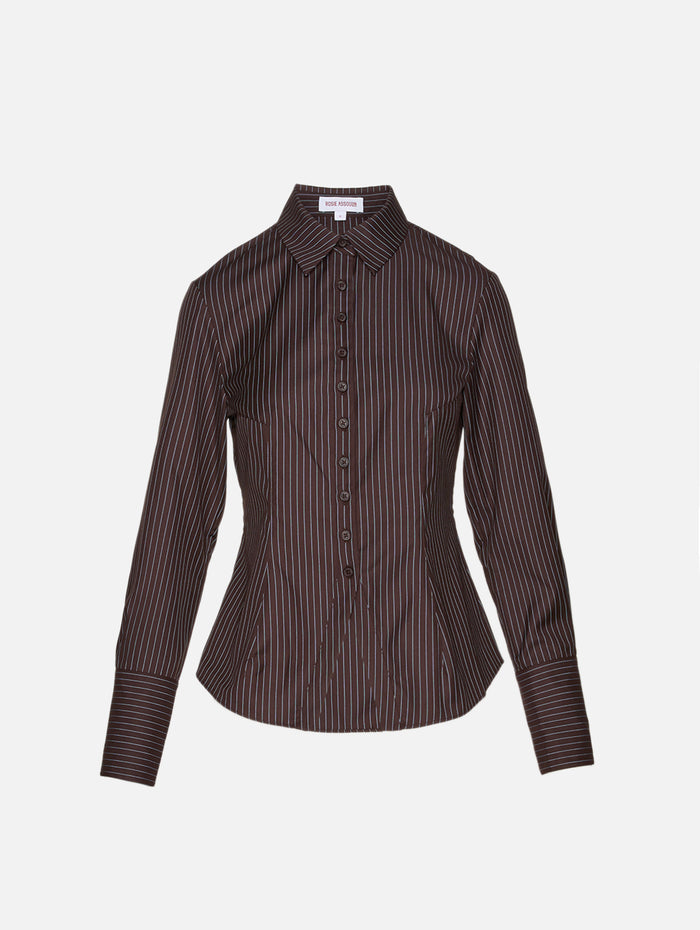 Queen Button Down Top,ROSIE ASSOULIN,ESPRESSO,Image 1
