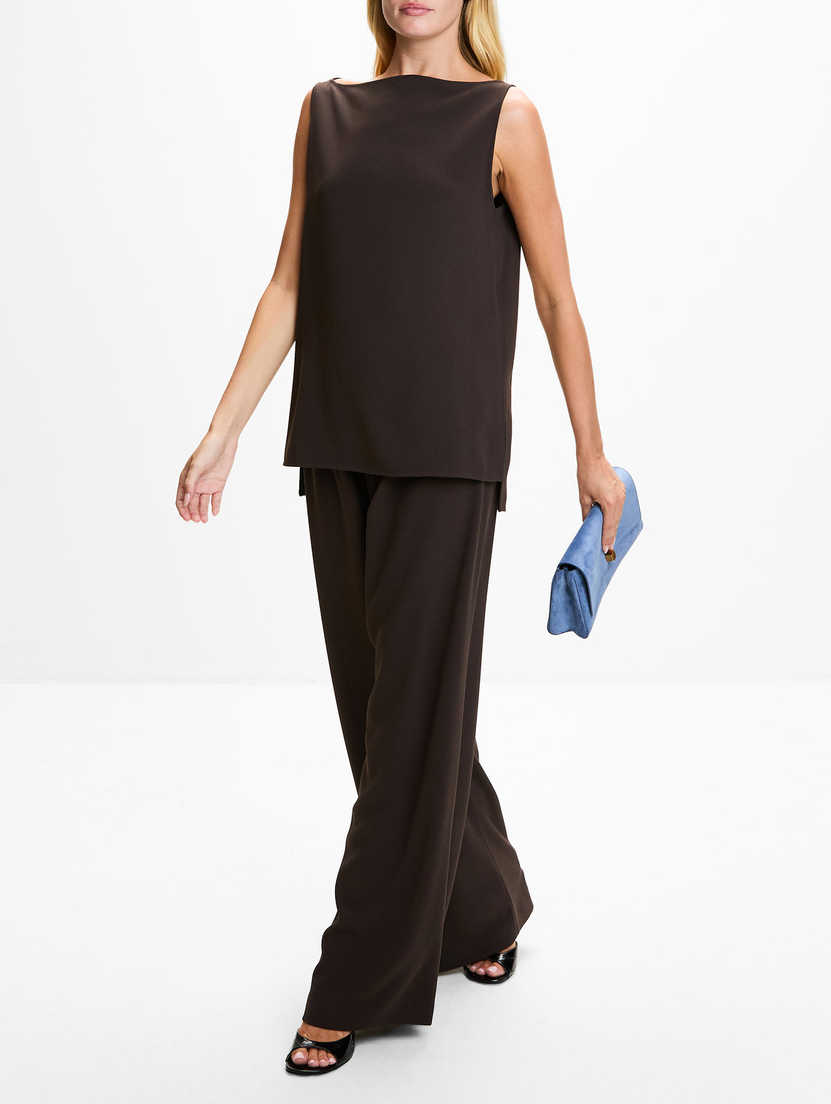 Fluid Crepe Touser,HOUSE OF DAGMAR,CHOCOLATE BROWN,Image 3