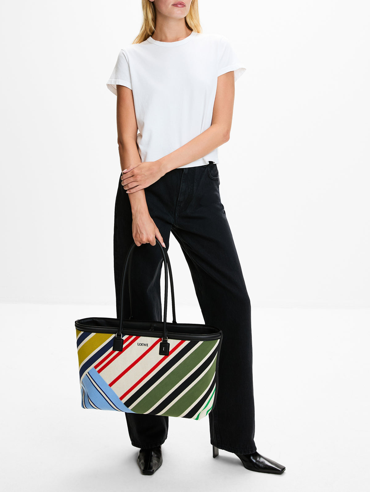 Verano Tote Bag,LOEWE,ECRU MULTICOLOR,Image 2